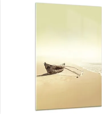 Produktbild von Bilder auf glas - Einteilig - £ódŸ Wrack Meer - 80x120cm - Glasbilder - Wandbilder - Bilder - zum Aufhängen bereit - Wanddekoration aus Glas - Glas Bilder - Wandbild auf Glas - GPA80x120-5123