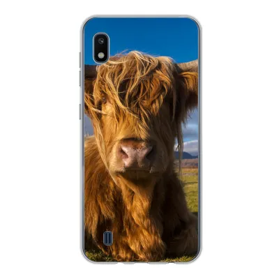 Produktbild von MuchoWow® Handyhülle Schutzhülle Hülle für Samsung Galaxy A10 Schottische Highlander - Tiere - Gras Silikon Softcase Handy Hülle - Schutzhülle
