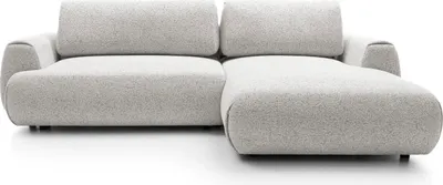Produktbild von Ecksofa VERNIO Puente 80 Hellgrau Grau Strukturstoff Baumwollanteil Schlafsofa Bettkasten Rechts
