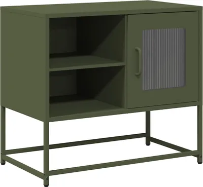 Obrázek produktu pro vidaXL TV skříňka olivově zelená 68x39x60,5 cm ocelová