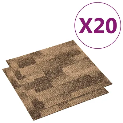Image de vidaXL Tapis de sol, 20 pièces, marron, 50 x 50 cm, PP