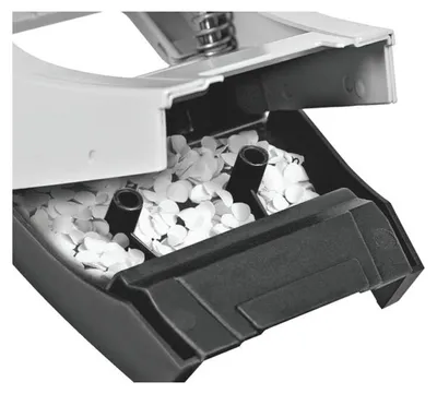 Produktbild von Registraturlocher 4,0mm mit Anschlagschiene grau Packung mit 18 Stück