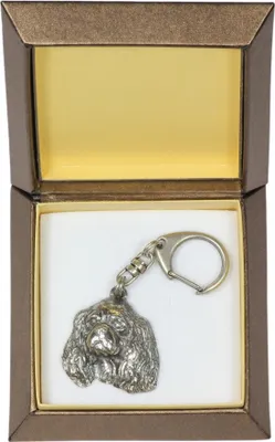 Image de Cavalier King Charles espagnol I - Pendentif argenté pour clés avec chien dans un coffret cadeau, décoration pour sac à main, pendentif pour sac à dos de la marque Art-Dog