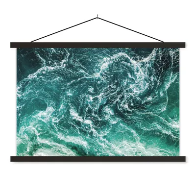 Produktbild von MuchoWow® Textilposter Ozean - Wasser - Meer - Luxus - Grün - Türkis 90x60 cm mit schwarzem Rahmen - Aufhängungssatz