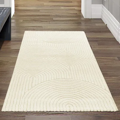 Obrázek produktu pro Moderní koberec do obývacího pokoje s obloukovým vzorem v krémové barvě Velikost - 80 x 150 cm