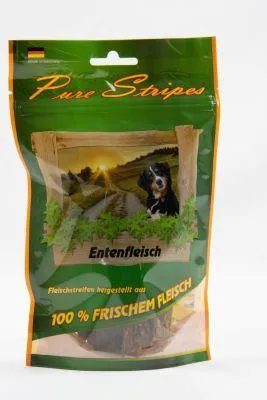 Image de Wallitzer Pure Stripes Bande à mâcher au canard pour chiens 150g