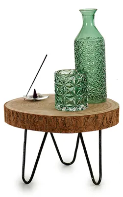 Produktbild von Giftdecor Beistelltisch - Baumstamm - Holz/Metall - D28 x H20 cm