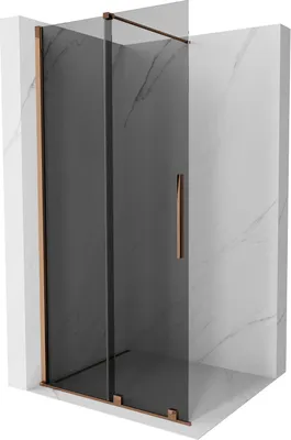 Produktbild von Mexen Velar Duschwand 110x200 cm, Graphit/Roségold, 8mm Glas