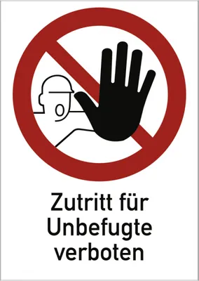 Produktbild von Dreifke® Zutritt für Unbefugte verboten, Kombischild, Folie, 131x185 mm