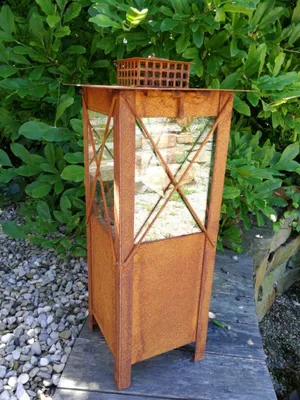 Produktbild von Edelrost Laterne mit Glas, 50 cm