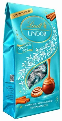 Zdjęcie produktu dla Lindor, czekolada mleczna z nadzieniem cynamonowym, 100g