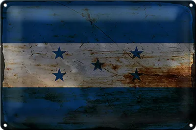 Produktbild von Blechschild Flagge Hondura 18x12cm Flag of Honduras Rost