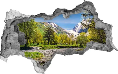 Produktbild von Selbstklebender Loch-3D-Aufkleber 95x73 cm Fluss in den Bergen