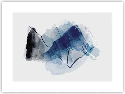 Produktbild von Poster - Poster ohne Rahmen - Blau Schwarz Abstraktion - 40x30 cm - Wand Bild - Wanddeko - Wandbilder - Kunstposter - Wandposter - Bilder - Kunstdruck - Wanddekoration - Wandbild - P2XAA40x30-5058