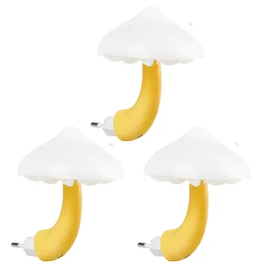 Produktbild von 3pcs Pilz-Nachtlichter, LED Nachtlicht mit Dämmerungssensor für die Steckdose, niedliche Wanddekoration für Kinderzimmer, Schlafzimmer, Babyzimmer