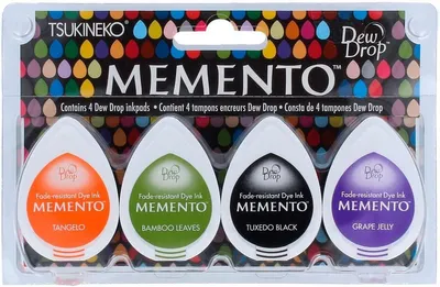 Produktbild von Tsukineko Memento Dew Drops Stempelkissen 4er Set - Jelly Beans