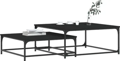 Produktbild von "im Sonderangebot"Satztische - CLORIS - Wohnzimmertisch - Robust und langlebig - 2 Stk. Schwarz Holzwerkstoff - NeuMöbel9883044