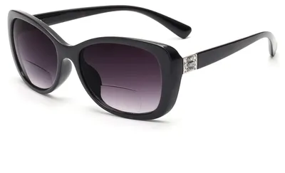Immagine prodotto di Occhiali da sole bifocali da lettura per donna, stile vintage, lenti per la lettura con protezione UV, colore nero, grado +2.25
