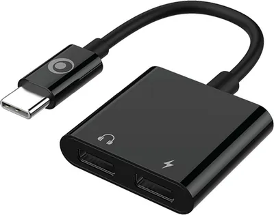 Image de Adaptateur USB-C audio + charge 60W Noir