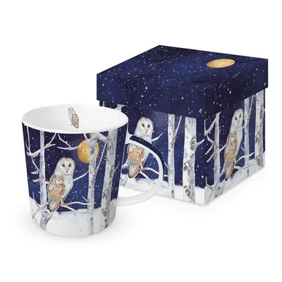Produktbild von Kaffeebecher Schleiereule in Geschenkbox, Waldtiere Tier Eule Vogel, Vollmond