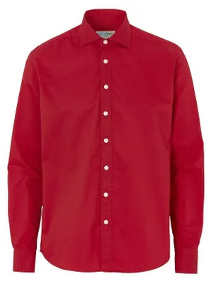 Image de Cottover - Chemise pour hommes, en sergé, coupe classique, modèle ET202 (Taille M), couleur rouge