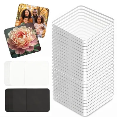 Fotmagnete 24er-Set, Acryl, 5x5 cm, selbstklebend, zum Gestalten
