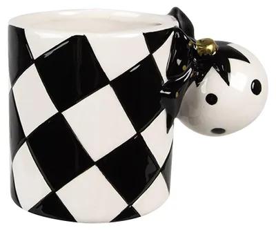 Produktbild von Clayre & Eef Tasse 350 ml Schwarz Weiß Keramik
