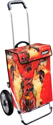 Produktbild von James Einkaufstrolley - KLIMTGIRLS - stabiler Einkaufswagen mit individuellem Design - einfarbig: rot in Ausführung: Royal-Leichtraeder