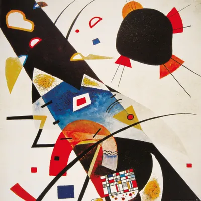 Obrázek produktu pro Wassily Kandinsky Art Print Picture - Dvě černé skvrny, 1923 (100 x 100 cm)