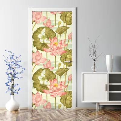 Produktbild von Dekorative Aufkleber selbstklebend Abnehmbarer Türposter Klebefolie Blumen Natur Kunst 70 x 200 cm