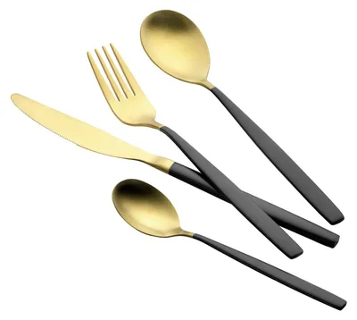 Produktbild von 24-teiliges Besteck KIARA, gold und schwarz