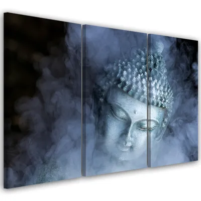 Produktbild von Triptychon auf leinwand religiös - grau 120x80 cm Feeby grau wandbild bereit zum aufhängen