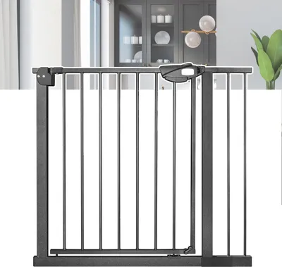 Obrázek produktu pro JOIEYOU schodišťová branka 80 cm dveřní branka bez vrtání N Stop Bezpečnostní dveře a schodišťová branka s automatickým zavíráním dětská bezpečnostní branka dveřní branka psi dětská bezpečnostní branka, pro 85-95 cm (černá)