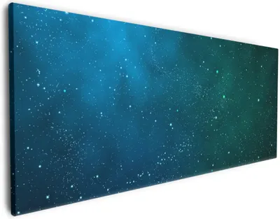 Produktbild von Wallario Premium Leinwandbild Sternenhimmel - Milchstraße und Sterne bei Nacht in Größe 60 x 150 cm