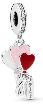 Produktbild von Pandora 798076CZ Charm-Anhänger Heart Balloons Happy Bday Silber