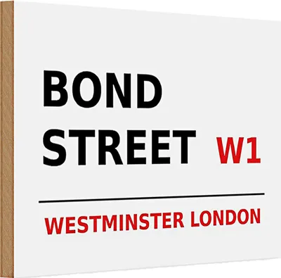 Produktbild von Holzschild London 30x20cm Bond Street W1