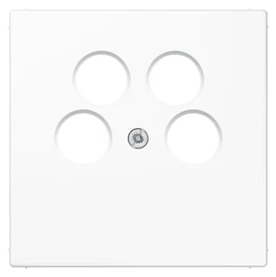 Imagen del producto de Cubierta coaxial JG LS-design, modelo LS990-4SAT2WW, para instalación de 4 tomas de TV satélite, color blanco alpino