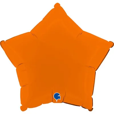 Zdjęcie produktu dla Balon Foliowy - Pomarańczowa Matowa Gwiazdka 46 cm, Grabo