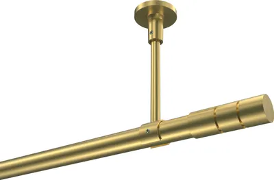 Produktbild von Interdeco Gardinenstange / Vorhangstange Messing-Optik, Typ Sonette Elanto (Rillenzylinder) ohne Ringe, Deckenmontage, 20 mm Ø 1-läufig, 420 cm