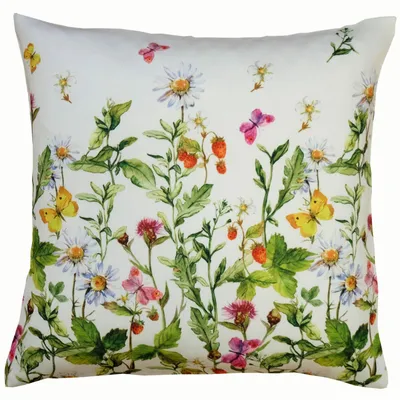 Produktbild von Kissenhülle 40 x 40 cm mit Blumen und Schmetterlinge 40 x 40 Kissenhülle