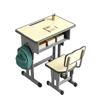 Produktbild von AIORBER Kinderschreibtisch mit Stuhl höhenverstellbar ergonomisch Schüler Schreibtisch Set stabil Lernmöbel Holzfarbe