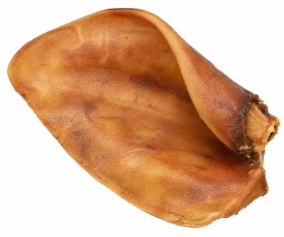 Obrázek produktu pro BULT – Psí hračka: Uzené vepřové ucho – Psí pamlsek a kousací kroužek 100 g – Kousací hračka – Kousací výrobky pro psy – Psí pamlsek