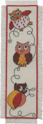 Produktbild von Permin Kreuzstich Stickpackung "Lesezeichen Eule", Zählmuster, 7x22cm, 05-2102