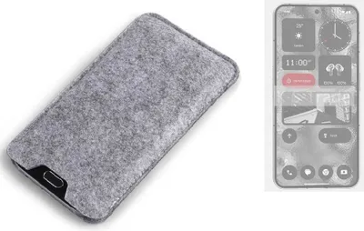 Produktbild von K-S-Trade Filz Handyhülle kompatibel mit Nothing 2 Schutzhülle Filztasche Filz Tasche Case Sleeve Handy Hülle Filzhülle grau