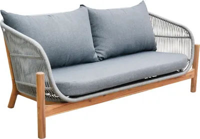 Produktbild von riess-ambiente Wetterfestes Gartenlounge Set ROPE grau natur Akazienholz Aluminium inkl. Tisch Sitzpolster Gartenset Balkonset Gartenmöbel