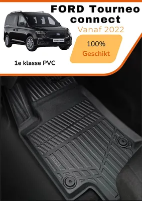 Imagen del producto de Ford Tourneo Connect 2022 – actualidad – Alfombrillas para el suelo con diseño de fibra de carbono premium – Fabricadas con TPE de alta calidad – Protección para todo tipo de clima – Bordes elevados – Antideslizantes