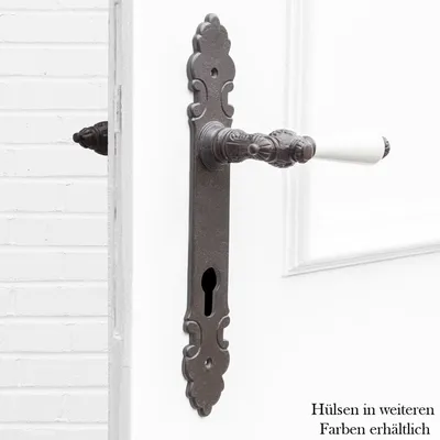 Produktbild von Drückergarnitur für Haustüren, Keramikgriff | PZ92 | Eisen braun
