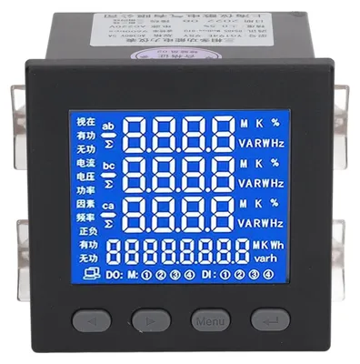 3-Phasen Stromzähler LCD, Energie Monitor, AC220V, Schwarz