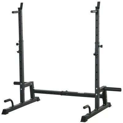 Produktbild von Hantelständer Multi-Funktions Langhantelablage Hantelablage höhenverstellbar Langhantel Krafttraining bis 150 kg belastbar Barbell Rack Stahl Schwarz