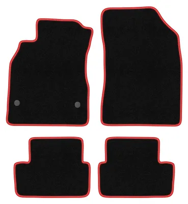 Immagine prodotto di Tappetini in moquette per Renault Fluence 2009-2016 (berlina) – set 4 pezzi, nero/rosso, su misura – Wielganizator CARLUX